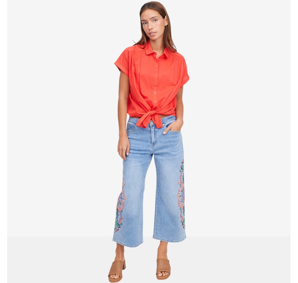 Image 105122_ALTMORE3.jpg, Product 105-122 / Price $110.00, claudia ev Wide Crop Jeans with Embellishments from claudia ev on TSC.ca's Fashion department