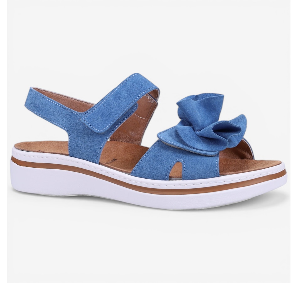 Image 105184_CERUL.jpg, Product 105-184 / Price $395.00, Ron White Frances Suede Sandal from Ron White on TSC.ca's Shoes department