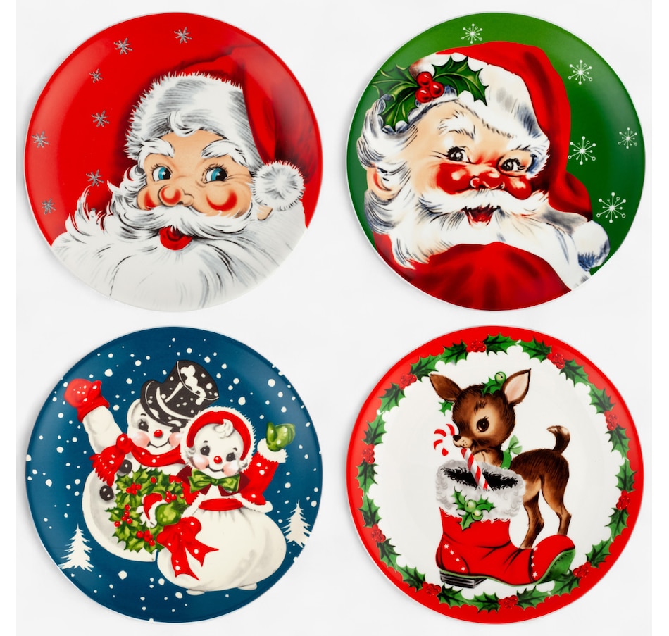 Image 105336.jpg, Product 105-336 / Price $32.99, Mr. Christmas 8" Round Christmas Plates (set of 4) from Mr. Christmas on TSC.ca's Kitchen department