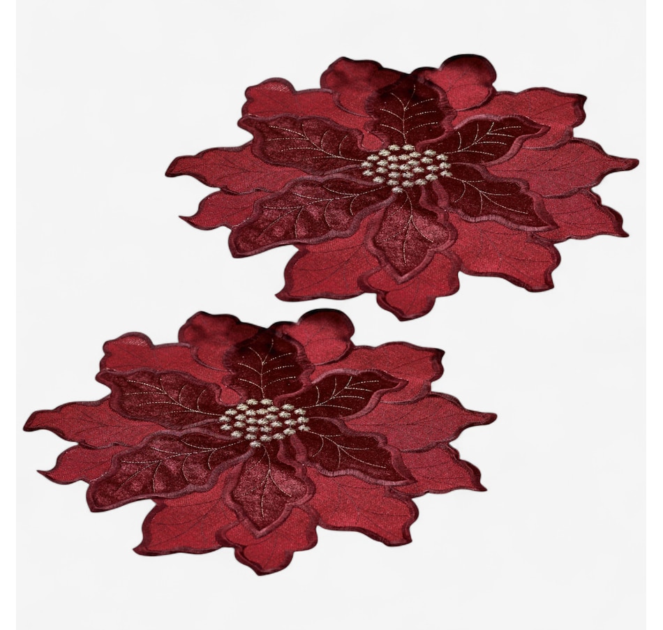 Image 105364.jpg, Product 105-364 / Price $14.99, Mera Linens Velvet Poinsettia Placemat (set of 2) from Mera Linens on TSC.ca's Kitchen department