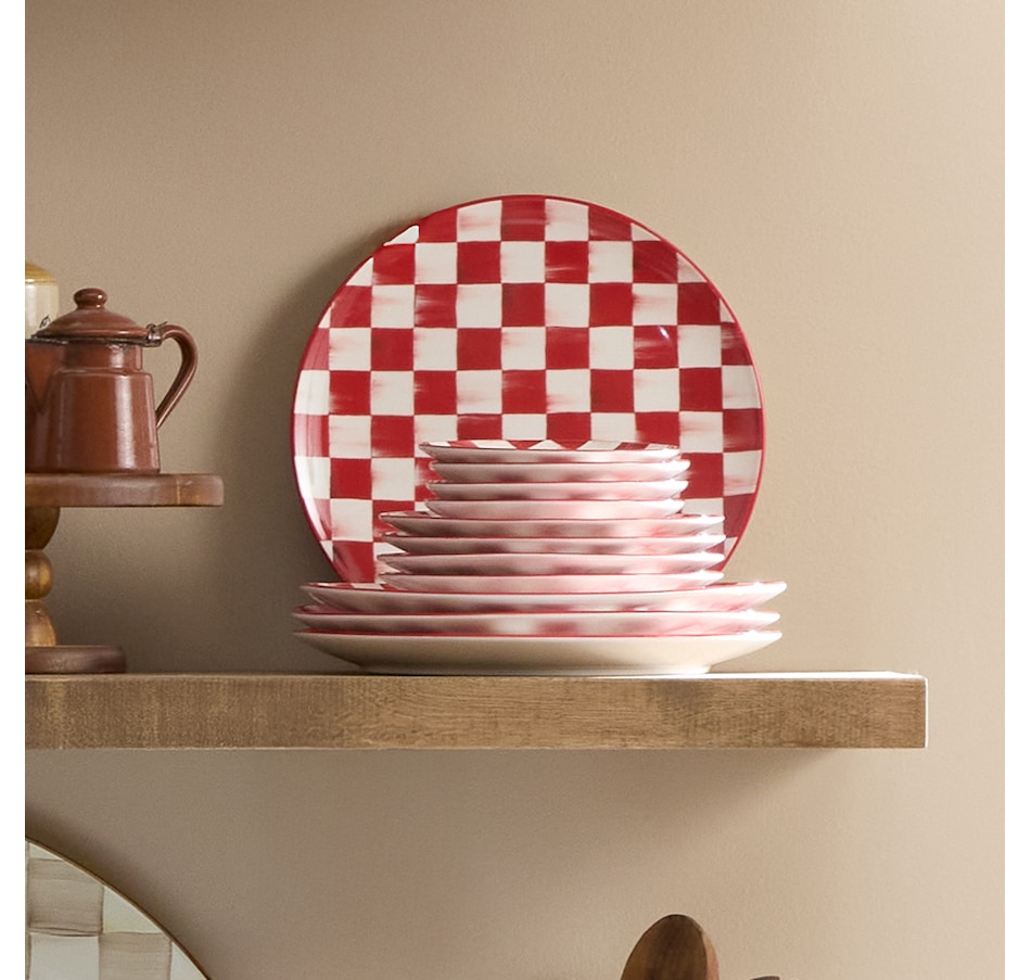 Image 105414_ALTMORE1.jpg, Product 105-414 / Price $149.00, MacKenzie-Childs Cherry Check Dinner Plates (Set of 4) from MacKenzie Childs on TSC.ca's Kitchen department