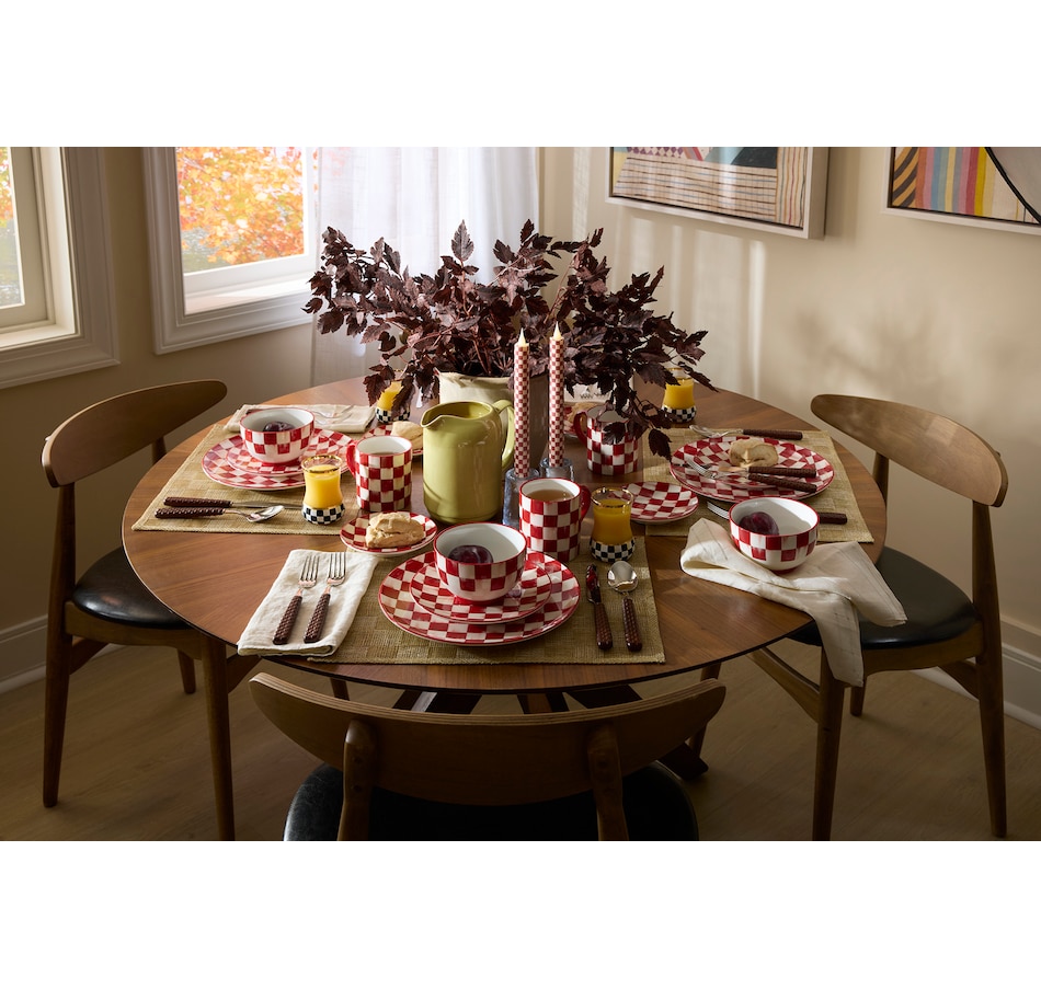 Image 105414_ALTMORE3.jpg, Product 105-414 / Price $149.00, MacKenzie-Childs Cherry Check Dinner Plates (Set of 4) from MacKenzie Childs on TSC.ca's Kitchen department