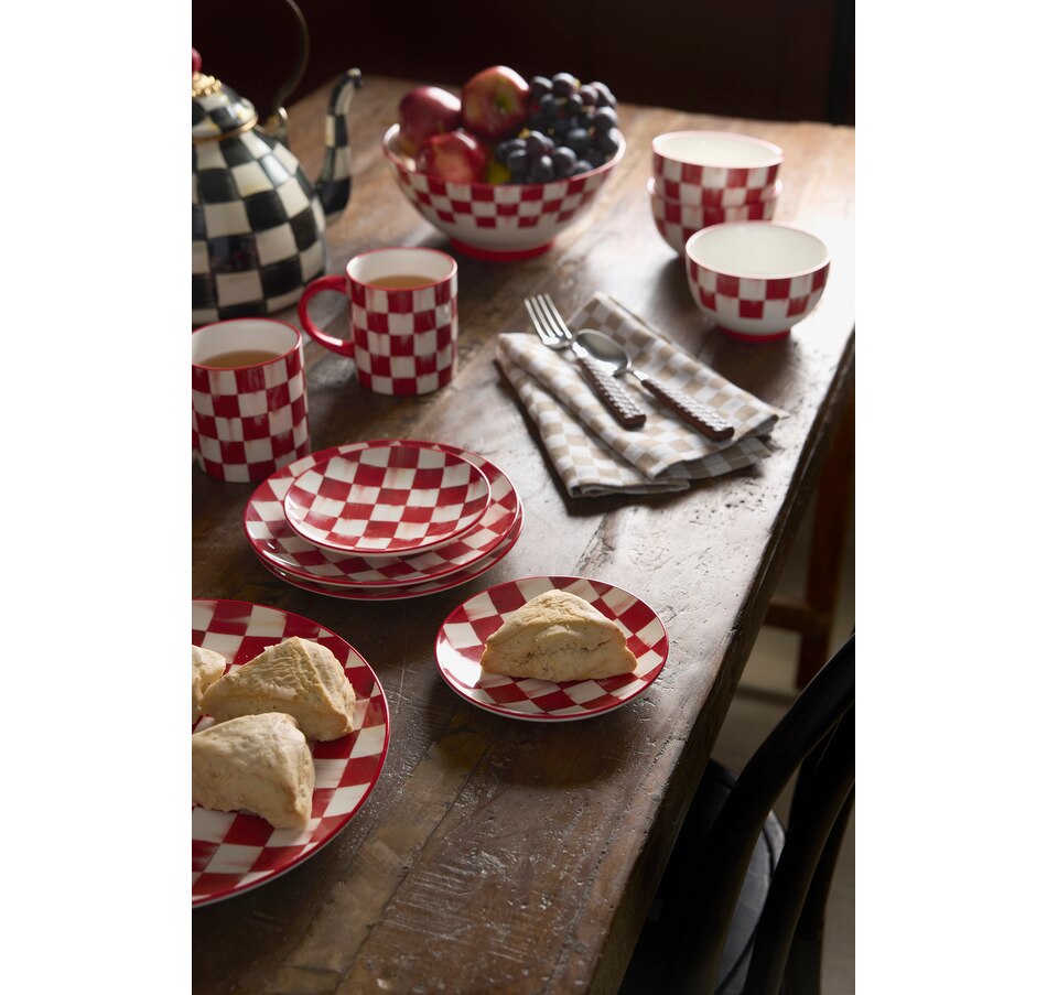 Image 105414_ALTMORE5.jpg, Product 105-414 / Price $149.00, MacKenzie-Childs Cherry Check Dinner Plates (Set of 4) from MacKenzie Childs on TSC.ca's Kitchen department