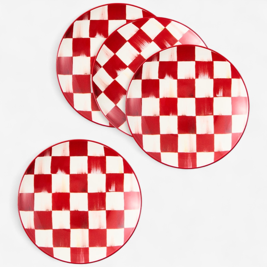 Image 105416.jpg, Product 105-416 / Price $89.99, MacKenzie-Childs Cherry Check Appetizer Plates  (Set of 4) from MacKenzie Childs on TSC.ca's Kitchen department