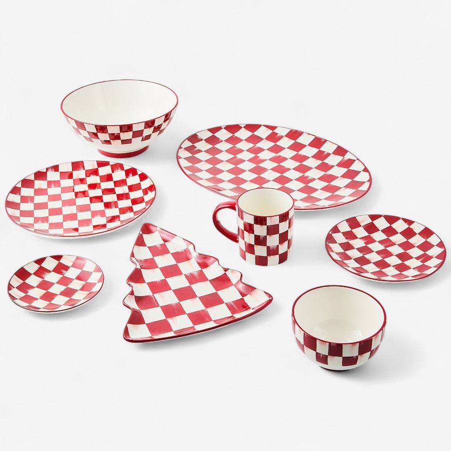 Image 105416_ALTMORE1.jpg, Product 105-416 / Price $89.99, MacKenzie-Childs Cherry Check Appetizer Plates  (Set of 4) from MacKenzie Childs on TSC.ca's Kitchen department