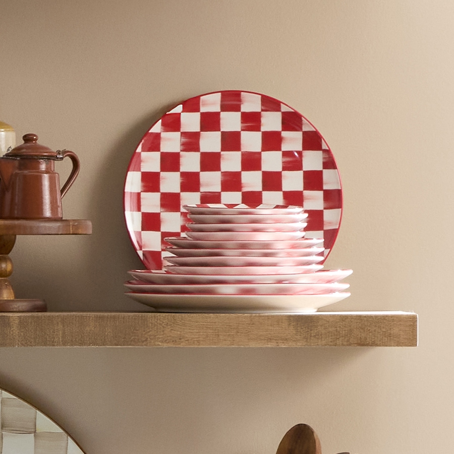 Image 105416_ALTMORE3.jpg, Product 105-416 / Price $89.99, MacKenzie-Childs Cherry Check Appetizer Plates  (Set of 4) from MacKenzie Childs on TSC.ca's Kitchen department