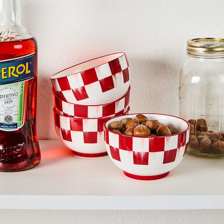 Image 105417_ALTMORE1.jpg, Product 105-417 / Price $120.00, MacKenzie-Childs Cherry Check Breakfast Bowls (set of 4) from MacKenzie Childs on TSC.ca's Kitchen department