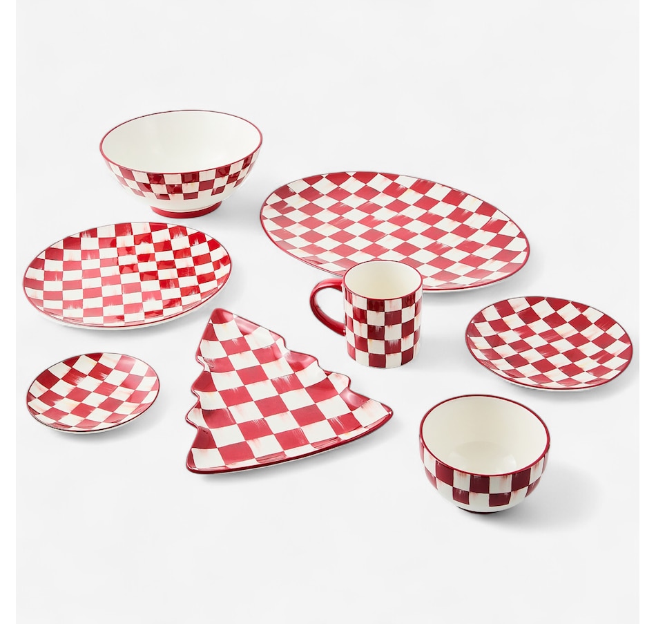 Image 105418_ALTMORE1.jpg, Product 105-418 / Price $150.00, MacKenzie-Childs Cherry Check Mugs (Set of 4) from MacKenzie Childs on TSC.ca's Kitchen department