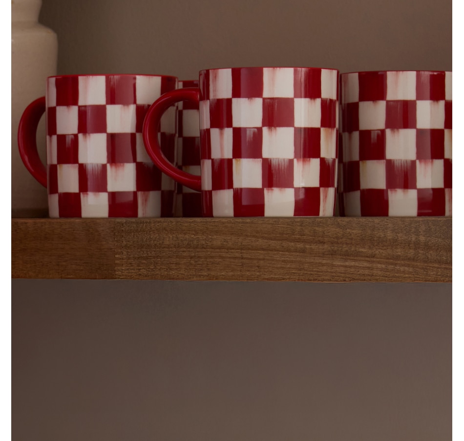 Image 105418_ALTMORE3.jpg, Product 105-418 / Price $150.00, MacKenzie-Childs Cherry Check Mugs (Set of 4) from MacKenzie Childs on TSC.ca's Kitchen department
