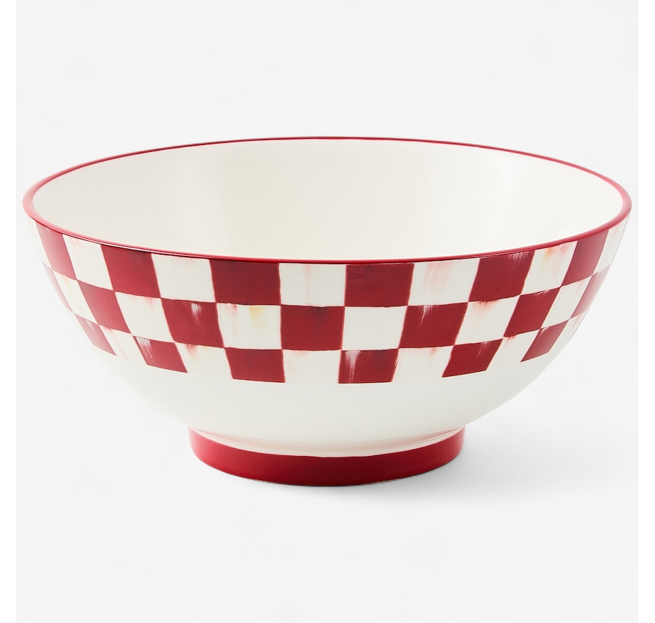 Image 105419.jpg, Product 105-419 / Price $120.00, MacKenzie-Childs Cherry Check Serving Bowl from MacKenzie Childs on TSC.ca's Kitchen department