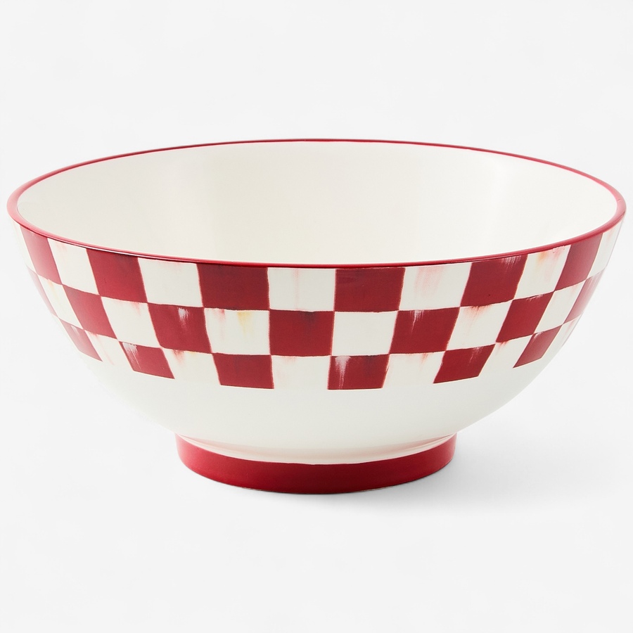 Image 105419.jpg, Product 105-419 / Price $120.00, MacKenzie-Childs Cherry Check Serving Bowl from MacKenzie Childs on TSC.ca's Kitchen department