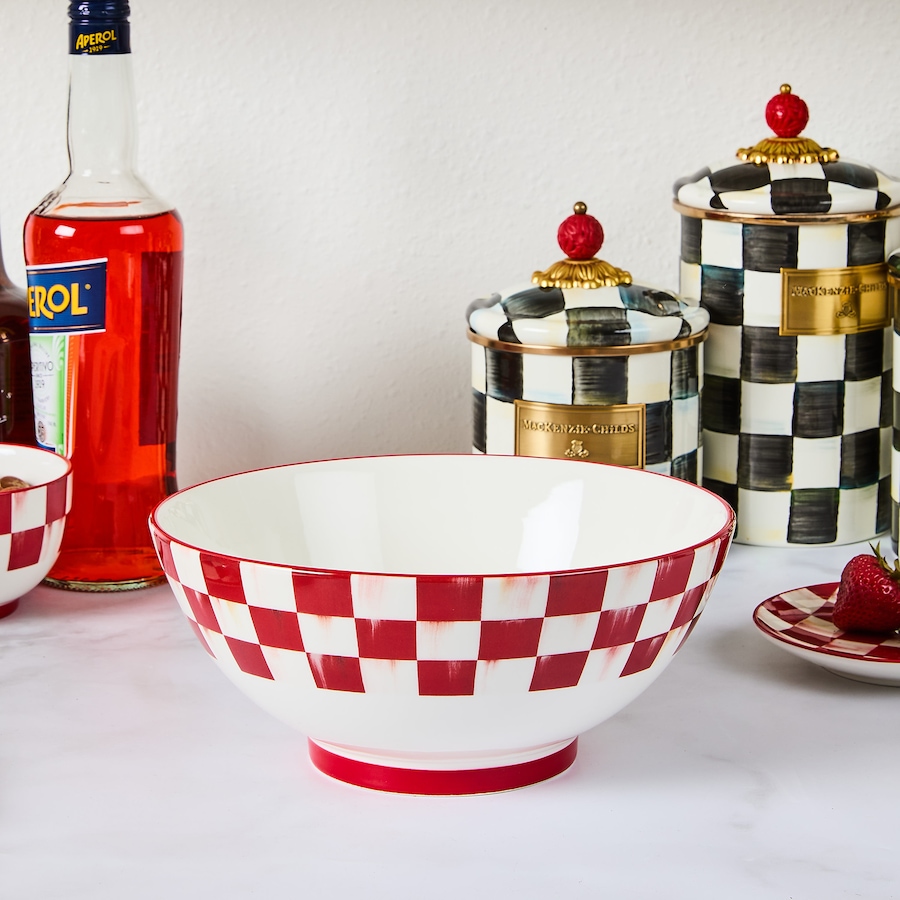 Image 105419_ALTMORE1.jpg, Product 105-419 / Price $120.00, MacKenzie-Childs Cherry Check Serving Bowl from MacKenzie Childs on TSC.ca's Kitchen department