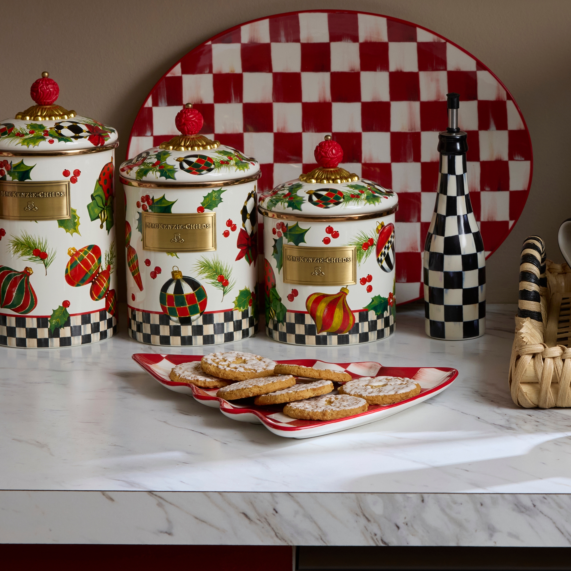 MacKenzie-Childs Cherry Check Tree Dish - TSC.ca