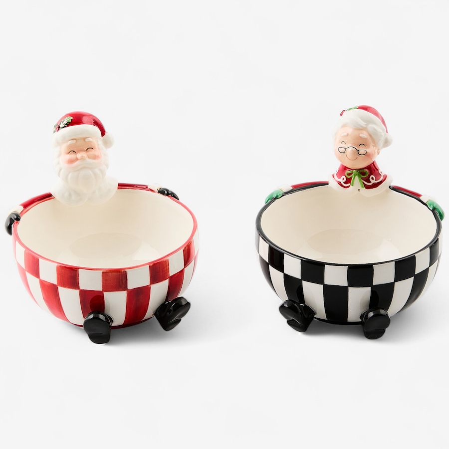 Image 105428.jpg, Product 105-428 / Price $215.00, MacKenzie-Childs Check It Out Ceramic Snack Bowls (set of 2) from MacKenzie Childs on TSC.ca's Kitchen department