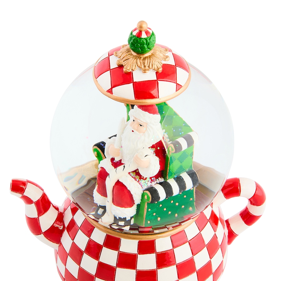 Image 105429_ALTMORE1.jpg, Product 105-429 / Price $109.99, MacKenzie-Childs Check It Out Teapot Snow Globe from MacKenzie Childs on TSC.ca's Home & Garden department