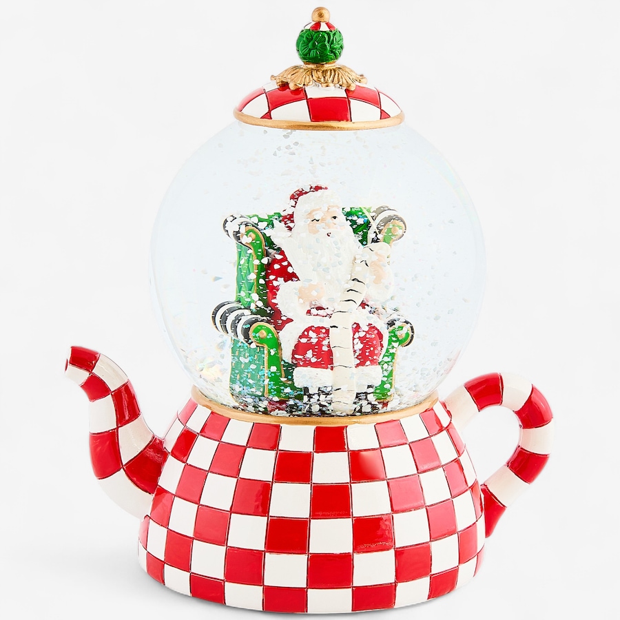 Image 105429_ALTMORE2.jpg, Product 105-429 / Price $109.99, MacKenzie-Childs Check It Out Teapot Snow Globe from MacKenzie Childs on TSC.ca's Home & Garden department