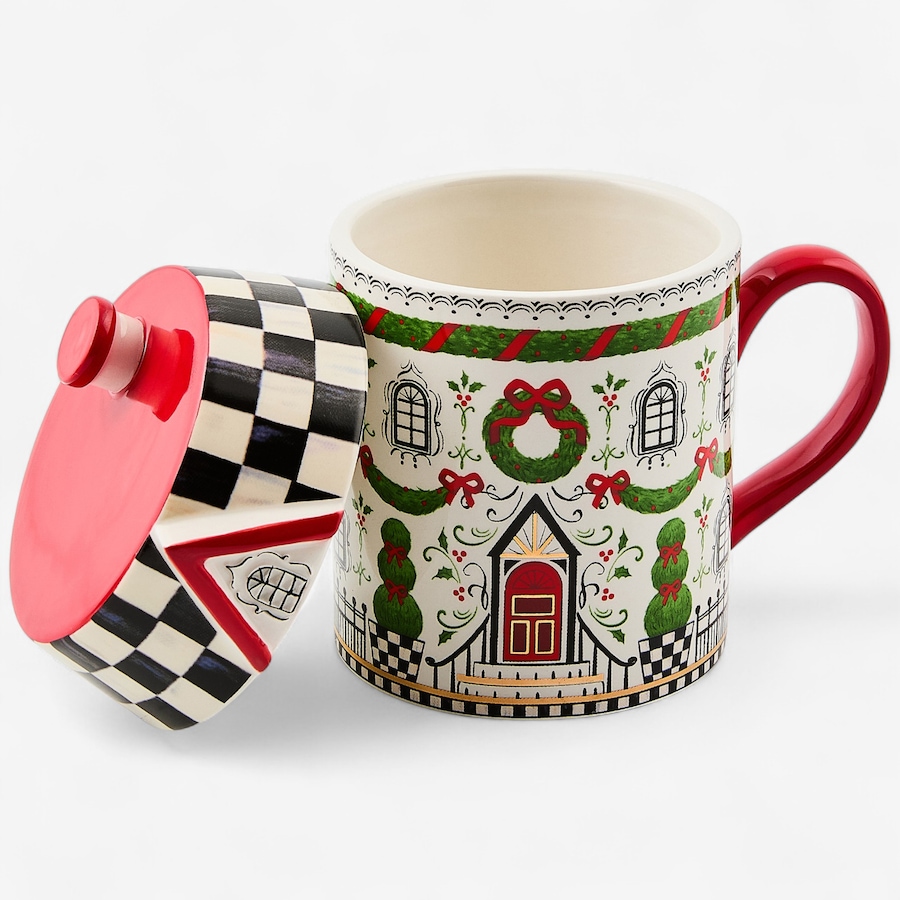 Image 105433_ALTMORE1.jpg, Product 105-433 / Price $89.99, MacKenzie-Childs Holly Village Ceramic Lidded Mug from MacKenzie Childs on TSC.ca's Kitchen department