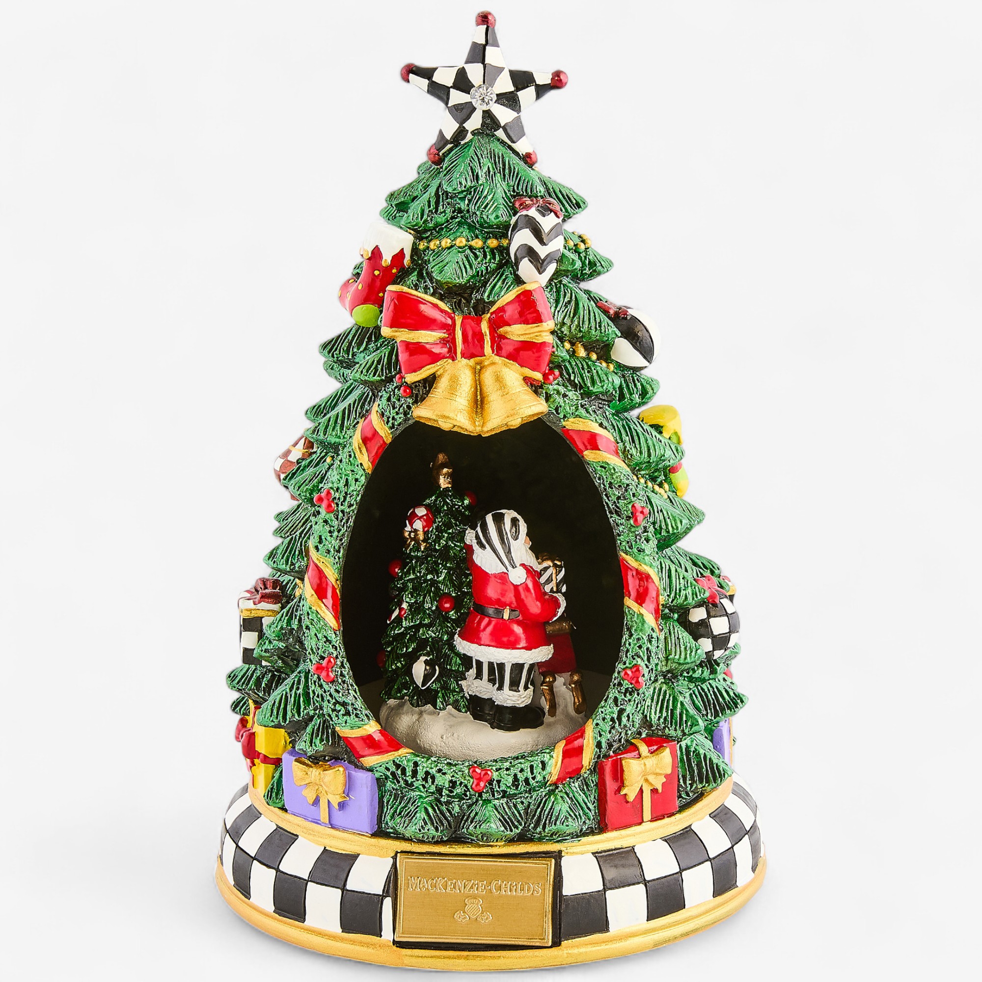 MacKenzie-Childs Courtly Christmas Tree and Santa Musical Display