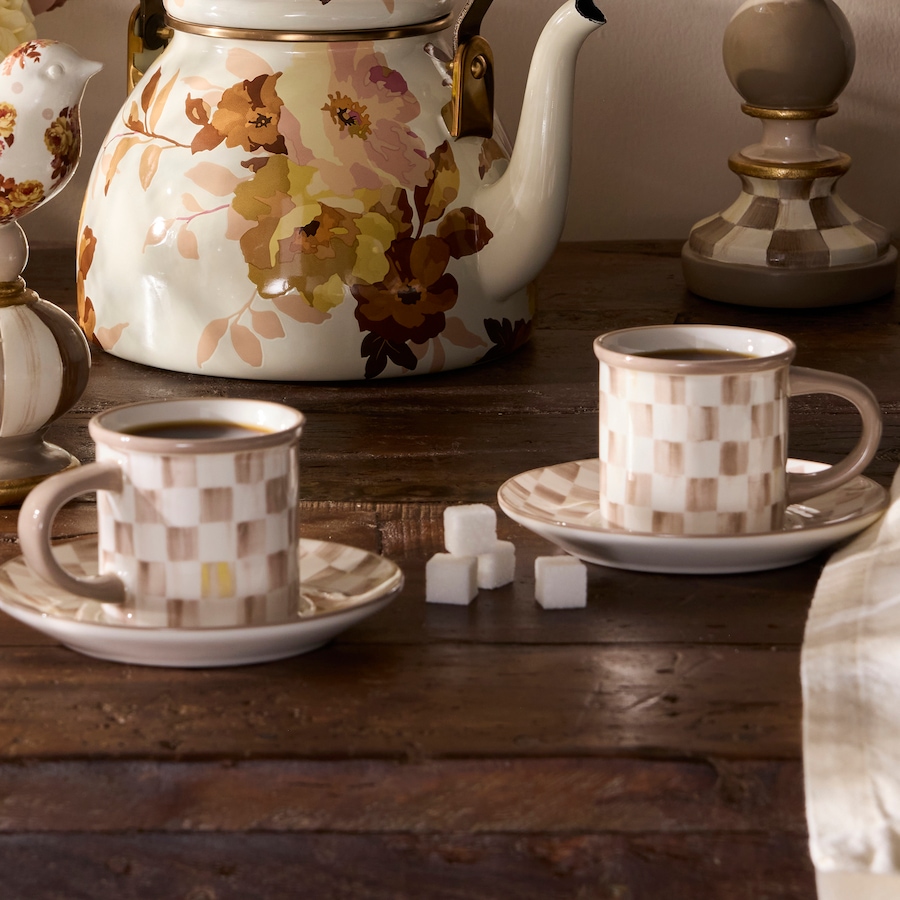 Image 105459_ALTMORE8.jpg, Product 105-459 / Price $148.00, Mackenzie-Childs Stoneware Espresso Cup and Saucer (set of 2) from MacKenzie Childs on TSC.ca's Kitchen department