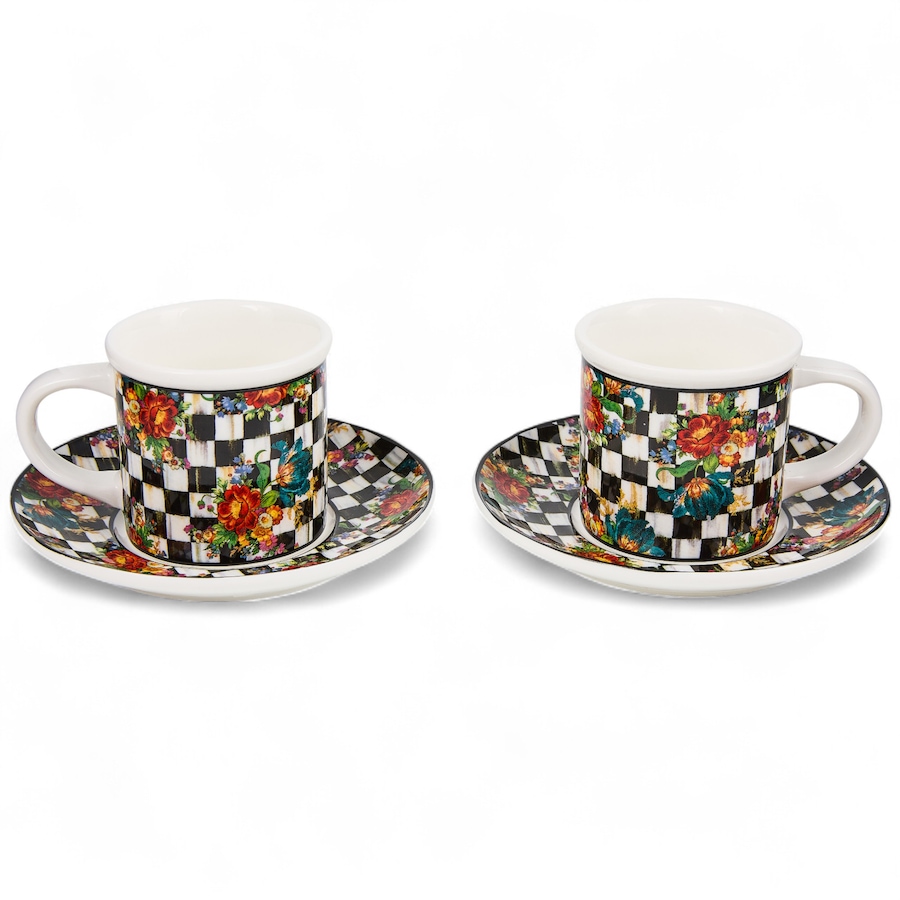Image 105459_COUFR.jpg, Product 105-459 / Price $148.00, Mackenzie-Childs Stoneware Espresso Cup and Saucer (set of 2) from MacKenzie Childs on TSC.ca's Kitchen department
