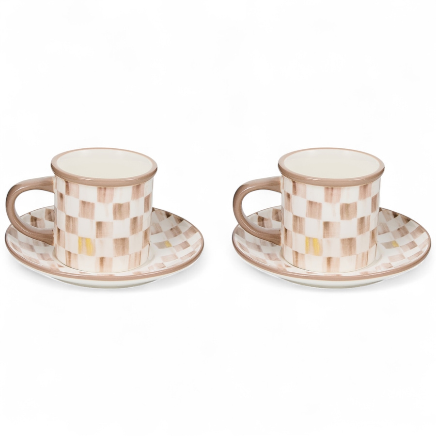 Image 105459_MOCCK.jpg, Product 105-459 / Price $148.00, Mackenzie-Childs Stoneware Espresso Cup and Saucer (set of 2) from MacKenzie Childs on TSC.ca's Kitchen department