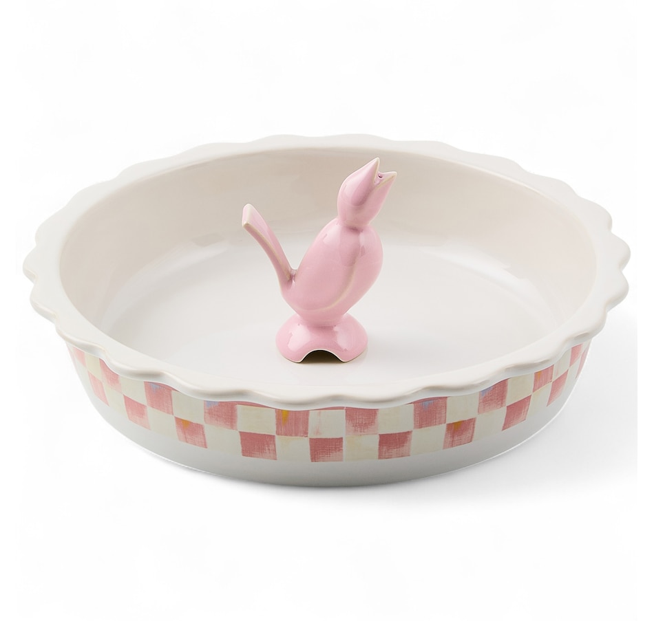 Image 105460_ROSCK.jpg, Product 105-460 / Price $99.00, Mackenzie-Childs Everyday Pie Plate with Pie Bird from MacKenzie Childs on TSC.ca's Kitchen department
