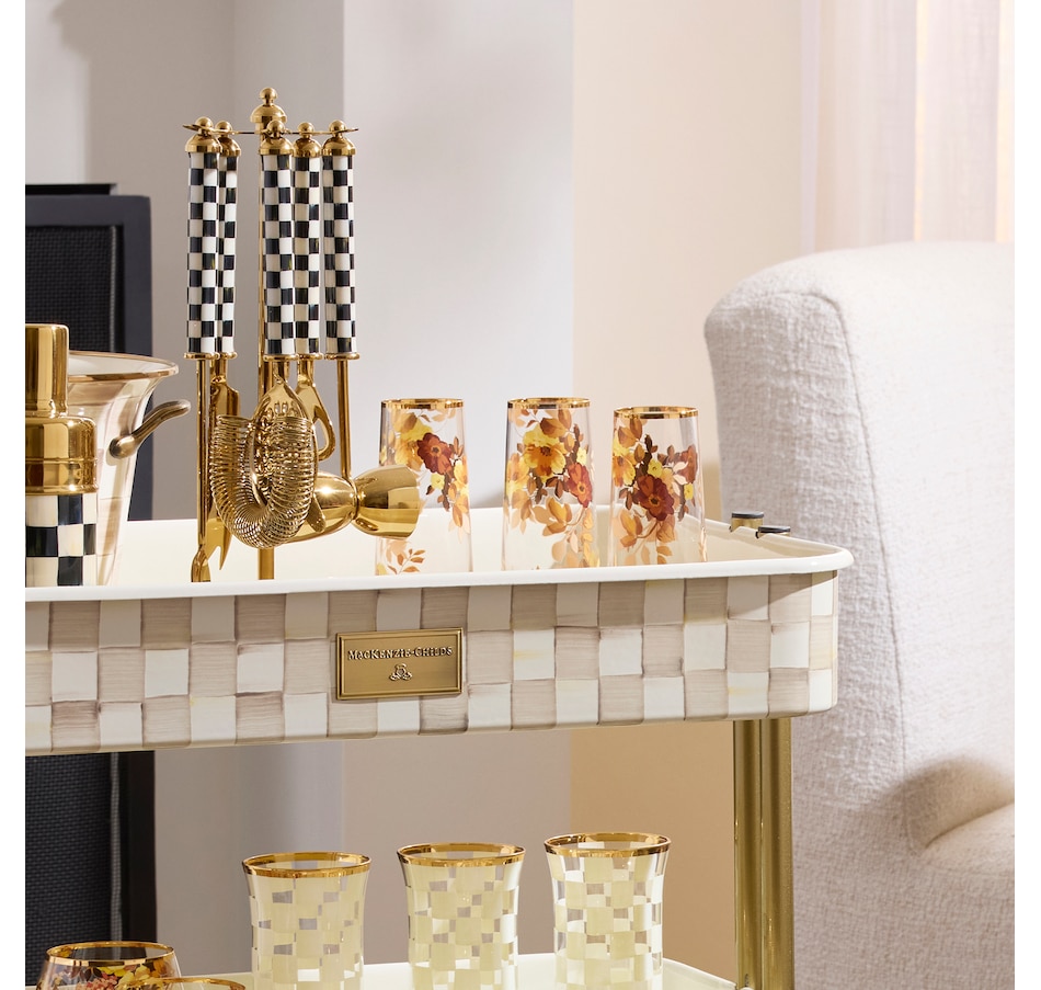 Image 105465_ALTMORE1.jpg, Product 105-465 / Price $110.00, Mackenzie-Childs Wild Rose Stemless Flute (set of 4) from MacKenzie Childs on TSC.ca's Kitchen department