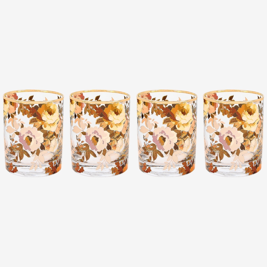 Image 105466.jpg, Product 105-466 / Price $148.00, Mackenzie-Childs Wild Rose Tumbler Glass (set of 4) from MacKenzie Childs on TSC.ca's Kitchen department