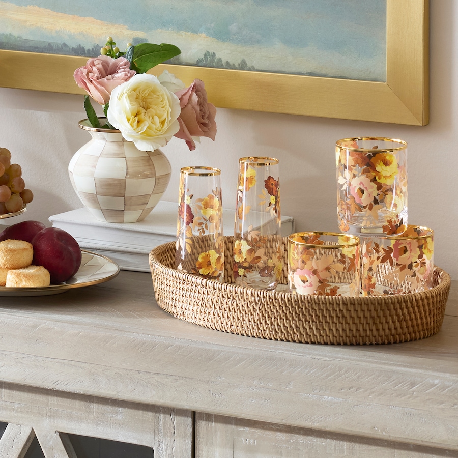 Image 105466_ALTMORE1.jpg, Product 105-466 / Price $148.00, Mackenzie-Childs Wild Rose Tumbler Glass (set of 4) from MacKenzie Childs on TSC.ca's Kitchen department