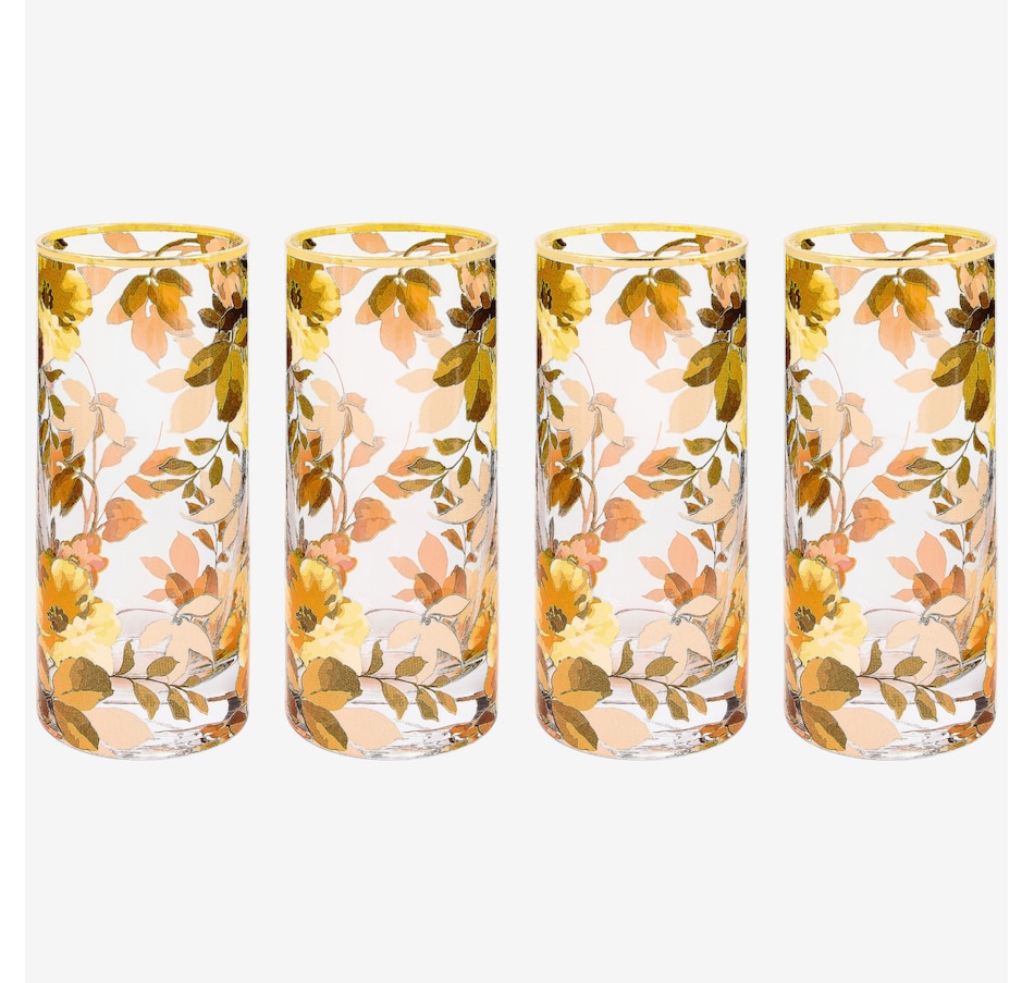 Image 105467.jpg, Product 105-467 / Price $110.00, Mackenzie-Childs Wild Rose Highball Glass (set of 4) from MacKenzie Childs on TSC.ca's Kitchen department