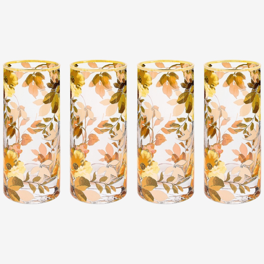 Image 105467.jpg, Product 105-467 / Price $148.00, Mackenzie-Childs Wild Rose Highball Glass (set of 4) from MacKenzie Childs on TSC.ca's Kitchen department