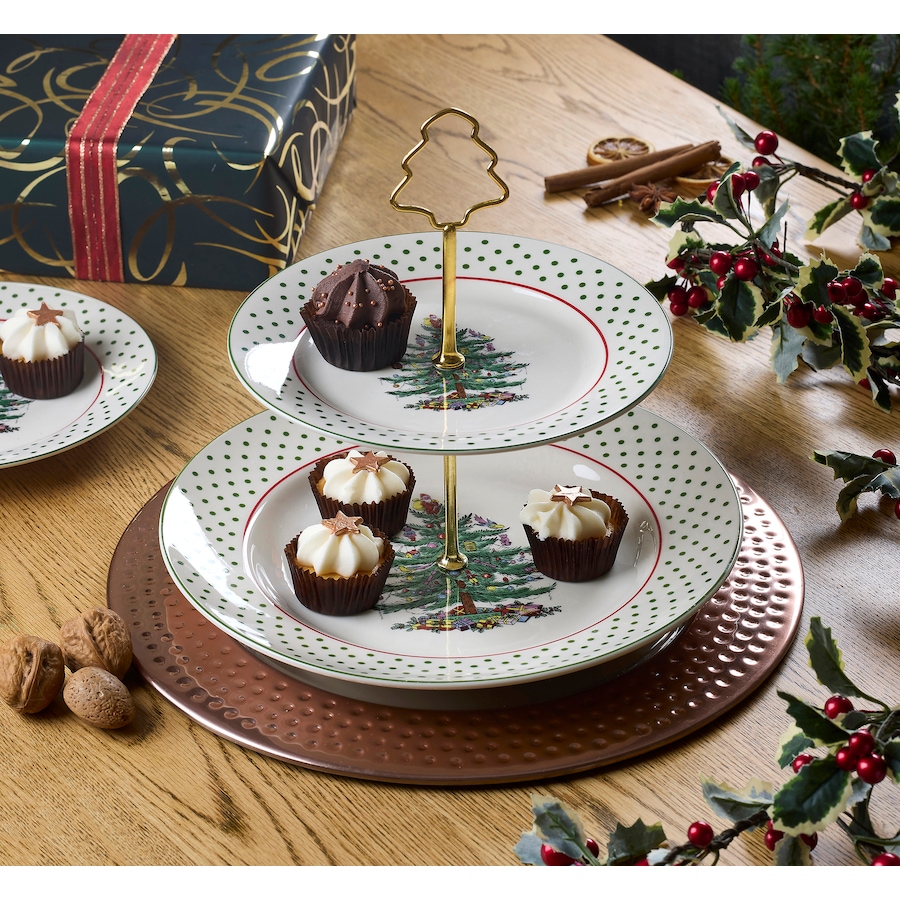 Image 105540_ALTMORE1.jpg, Product 105-540 / Price $34.99, Spode Christmas Tree Dots 2 Tier Stand from Portmeirion - Spode on TSC.ca's Kitchen department