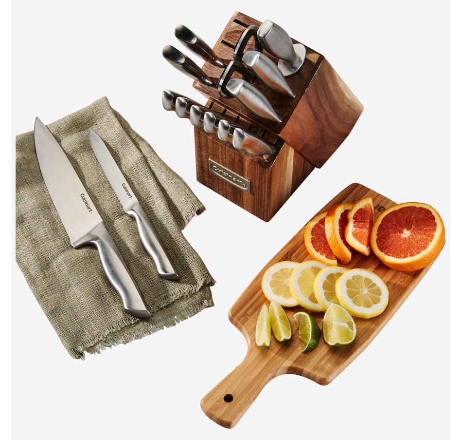 Image 105544_ALTMORE2.jpg, Product 105-544 / Price $299.99, Cuisinart 15-Piece Stainless Steel Knife Block Set and Acacia Wood Mini Oval Cutting Board Set from Cuisinart on TSC.ca's Kitchen department
