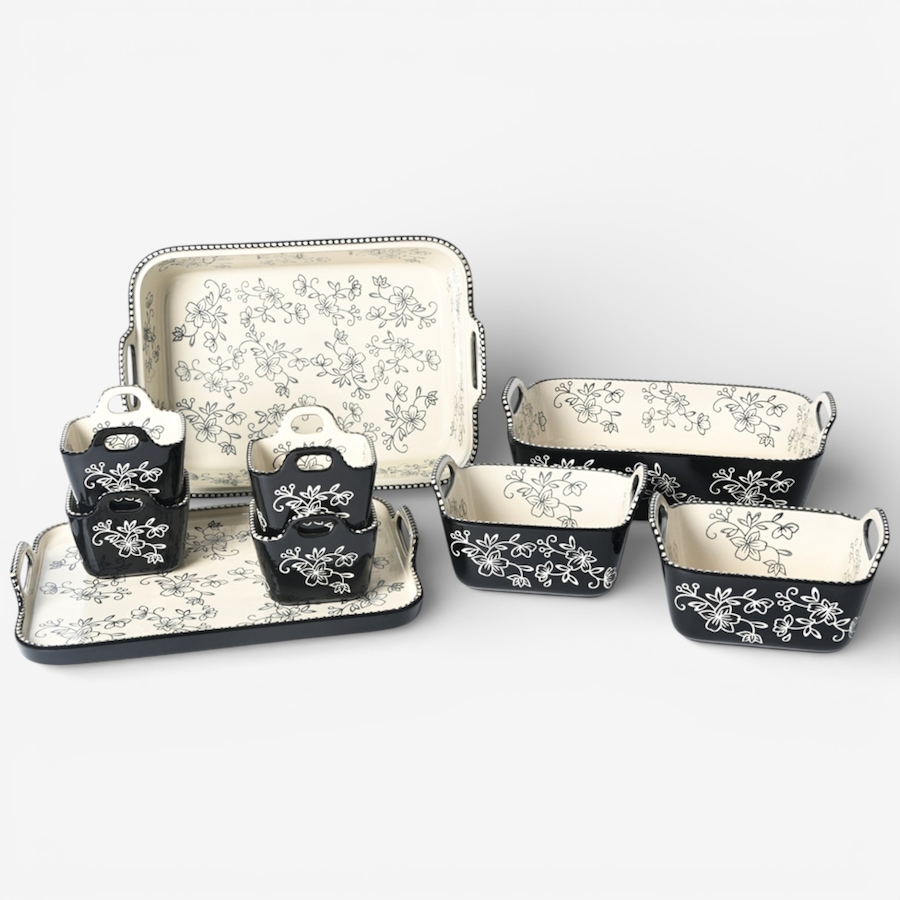 Image 105591_FLBLK.jpg, Product 105-591 / Price $89.99, temp-tations 9-Piece Bake Set with Upswept Handles from temp-tations on TSC.ca's Kitchen department