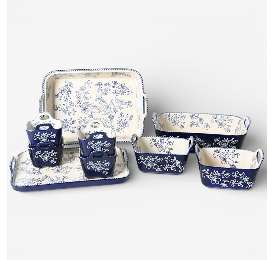 Image 105591_FLBLU.jpg, Product 105-591 / Price $99.99, temp-tations 9-Piece Bake Set with Upswept Handles from temp-tations on TSC.ca's Kitchen department