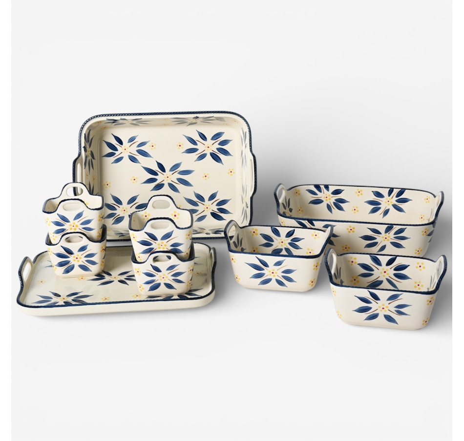 Image 105591_OWBLU.jpg, Product 105-591 / Price $99.99, temp-tations 9-Piece Bake Set with Upswept Handles from temp-tations on TSC.ca's Kitchen department