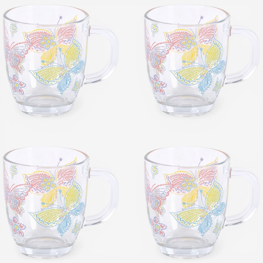 Image 105624_AAFLT.jpg, Product 105-624 / Price $29.99, temp-tations 13-oz Borosilicate Glass Mugs (set of 4) from temp-tations on TSC.ca's Kitchen department