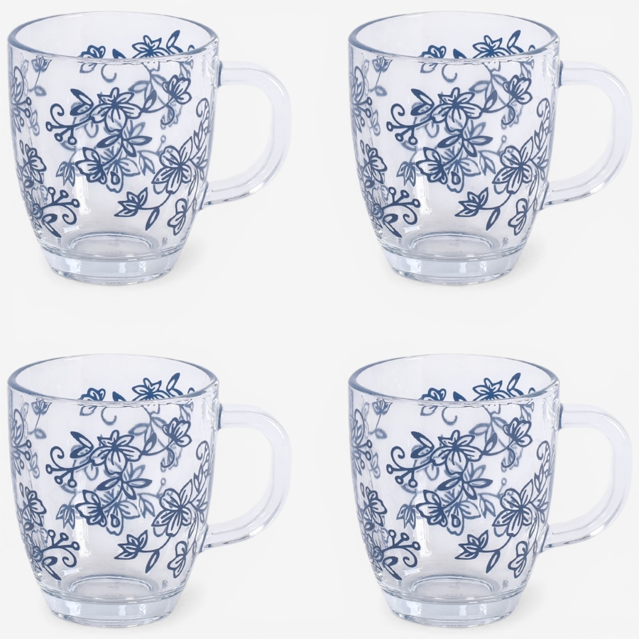 Image 105624_FLBLU.jpg, Product 105-624 / Price $29.99, temp-tations 13-oz Borosilicate Glass Mugs (set of 4) from temp-tations on TSC.ca's Kitchen department