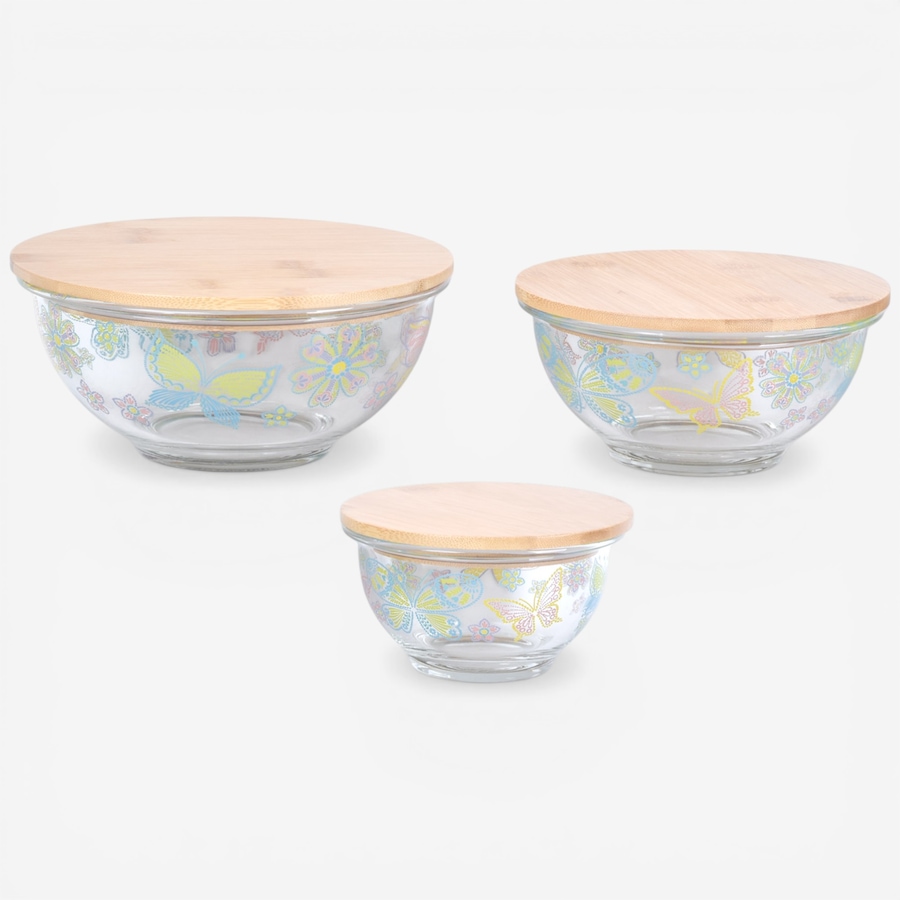 Image 105629_AAFLT.jpg, Product 105-629 / Price $59.99, temp-tations Glass Bowls with Bamboo Lids (set of 3) from temp-tations on TSC.ca's Kitchen department