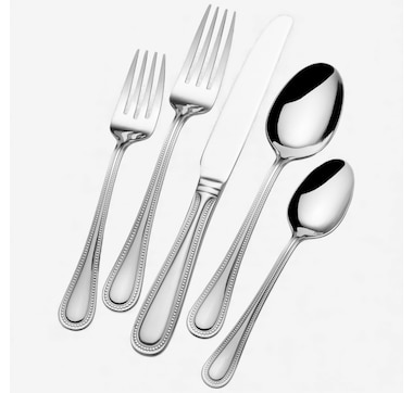 St. James Euro Bead 18/10 Stainless Steel 77-Piece Flatware Set with Steak Knives