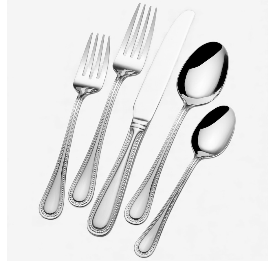 Image 105634.jpg, Product 105-634 / Price $199.99, St. James Euro Bead 18/10 Stainless Steel 77-Piece Flatware Set with Steak Knives from St. James on TSC.ca's Kitchen department