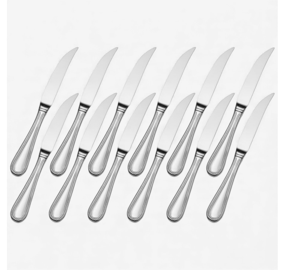 Image 105634_ALTMORE2.jpg, Product 105-634 / Price $199.99, St. James Euro Bead 18/10 Stainless Steel 77-Piece Flatware Set with Steak Knives from St. James on TSC.ca's Kitchen department