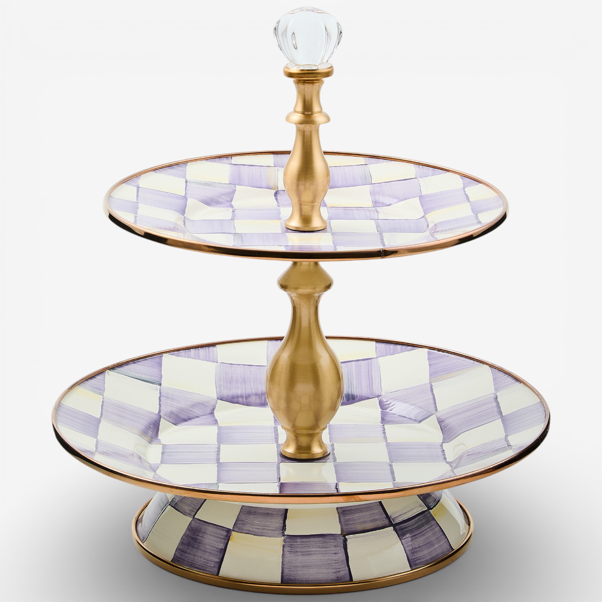 Mackenzie-Childs Violet Check Two-Tier Sweet Stand - TSC.ca