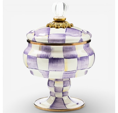 Mackenzie-Childs Violet Check Curiosity Pot