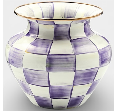 Mackenzie-Childs Violet Check Large Vase