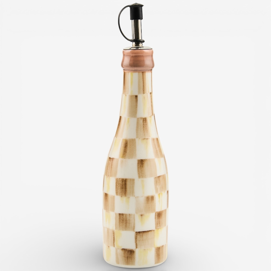 Image 105673.jpg, Product 105-673 / Price $80.00, Mackenzie-Childs Mocha Check Farmhouse Oil Cruet from MacKenzie Childs on TSC.ca's Kitchen department