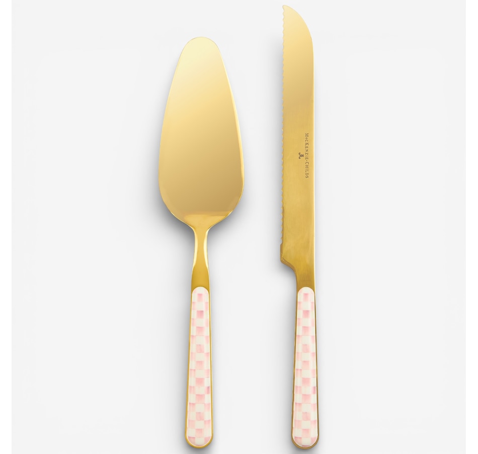 Image 105679_ROSCK.jpg, Product 105-679 / Price $120.00, Mackenzie-Childs Bistro Cake Serving Set from MacKenzie Childs on TSC.ca's Kitchen department