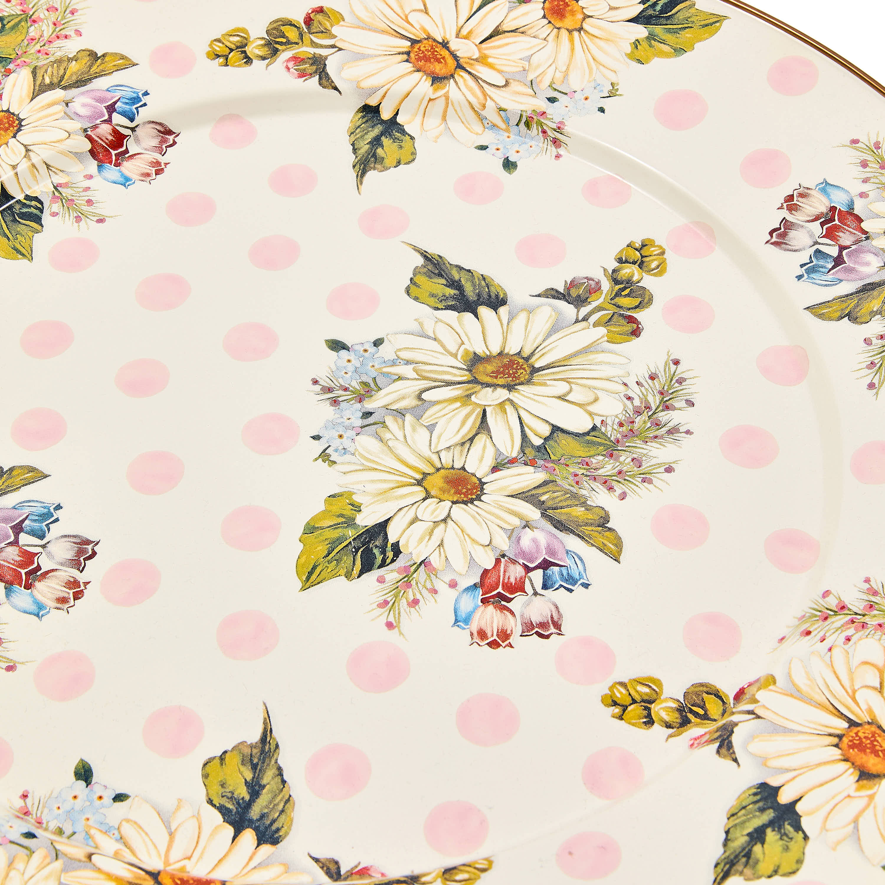 Mackenzie-Childs Wildflowers Pink Large Pedestal Platter - TSC.ca