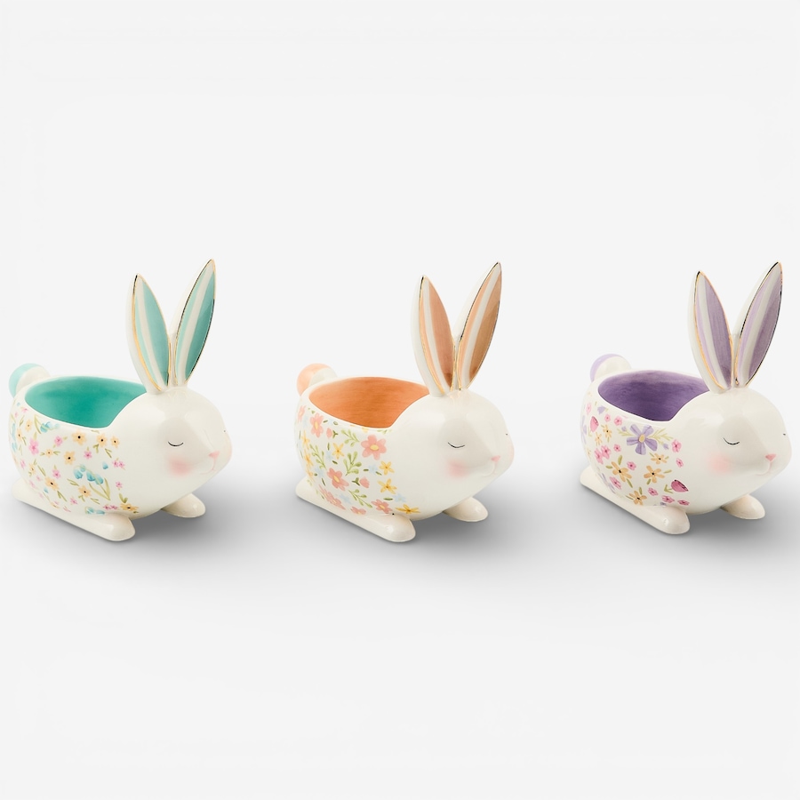 Image 105705.jpg, Product 105-705 / Price $200.00, Mackenzie-Childs Posie Patch Ceramic Rabbit Candy Dishes (Set of 3) from MacKenzie Childs on TSC.ca's Kitchen department