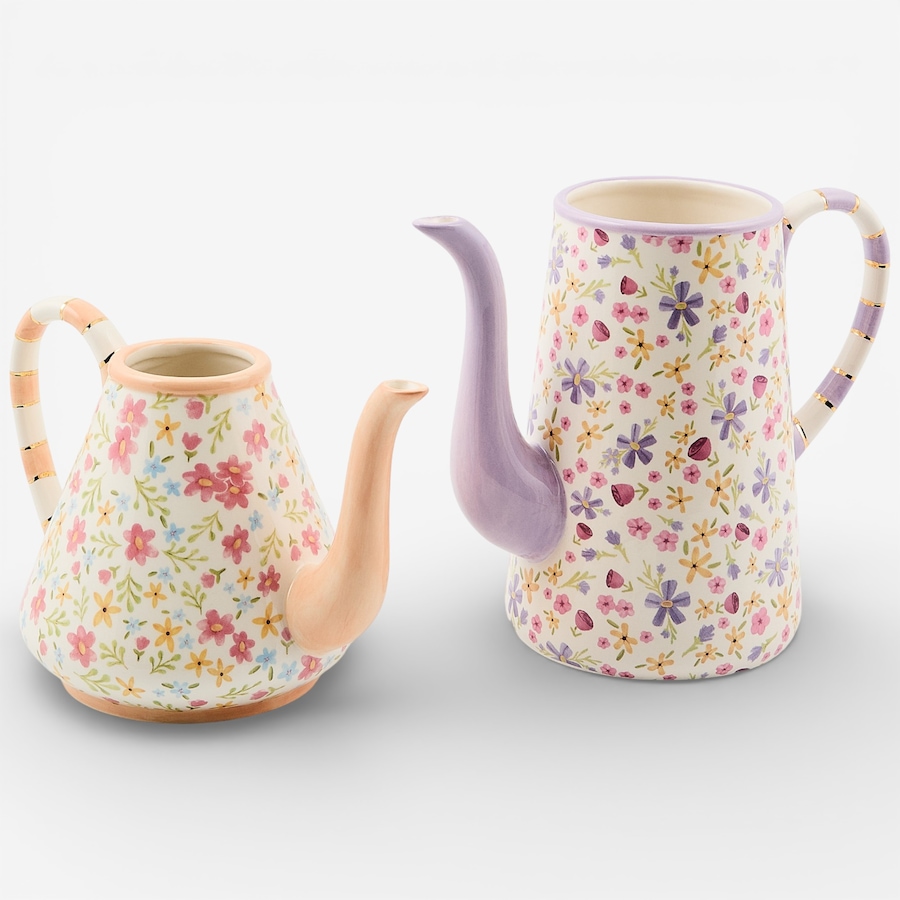 Image 105707.jpg, Product 105-707 / Price $300.00, Mackenzie-Childs Posie Patch Ceramic Teapot Vase - Set of 2 from MacKenzie Childs on TSC.ca's Home & Garden department
